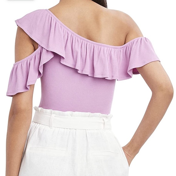 BCBGMAXAZRIA Asymmetric Ruffle Top in Purple - Picture 10 of 10